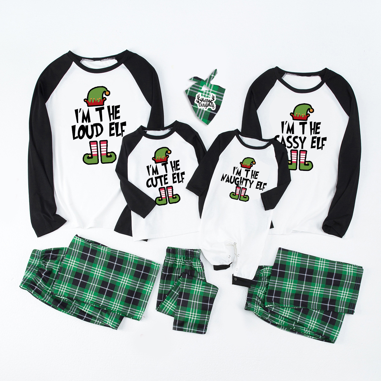 Elf Group Christmas Family Matching Pajamas