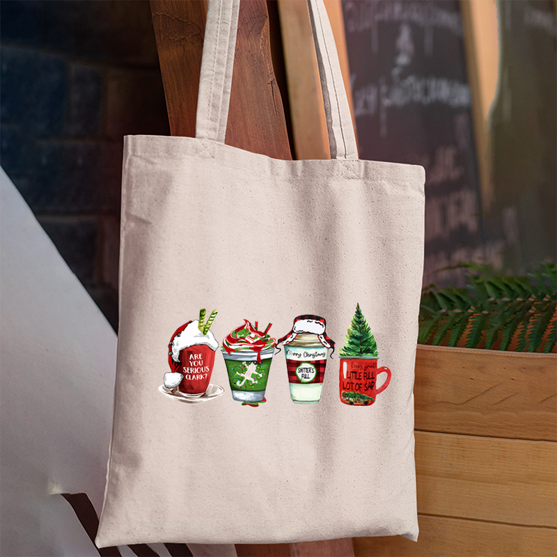 Coffee Cup Christmas Tote Bag