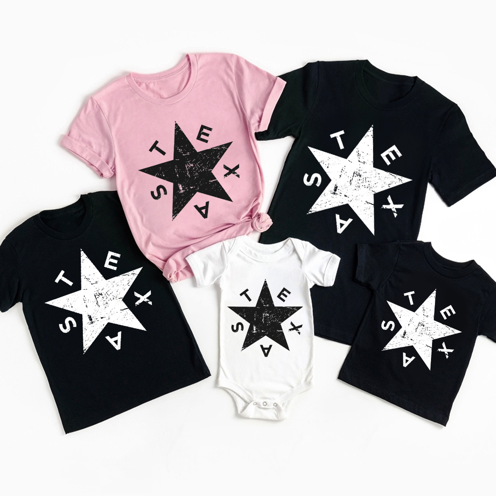 Distressed Lone Star Texas Family Matching Shirts