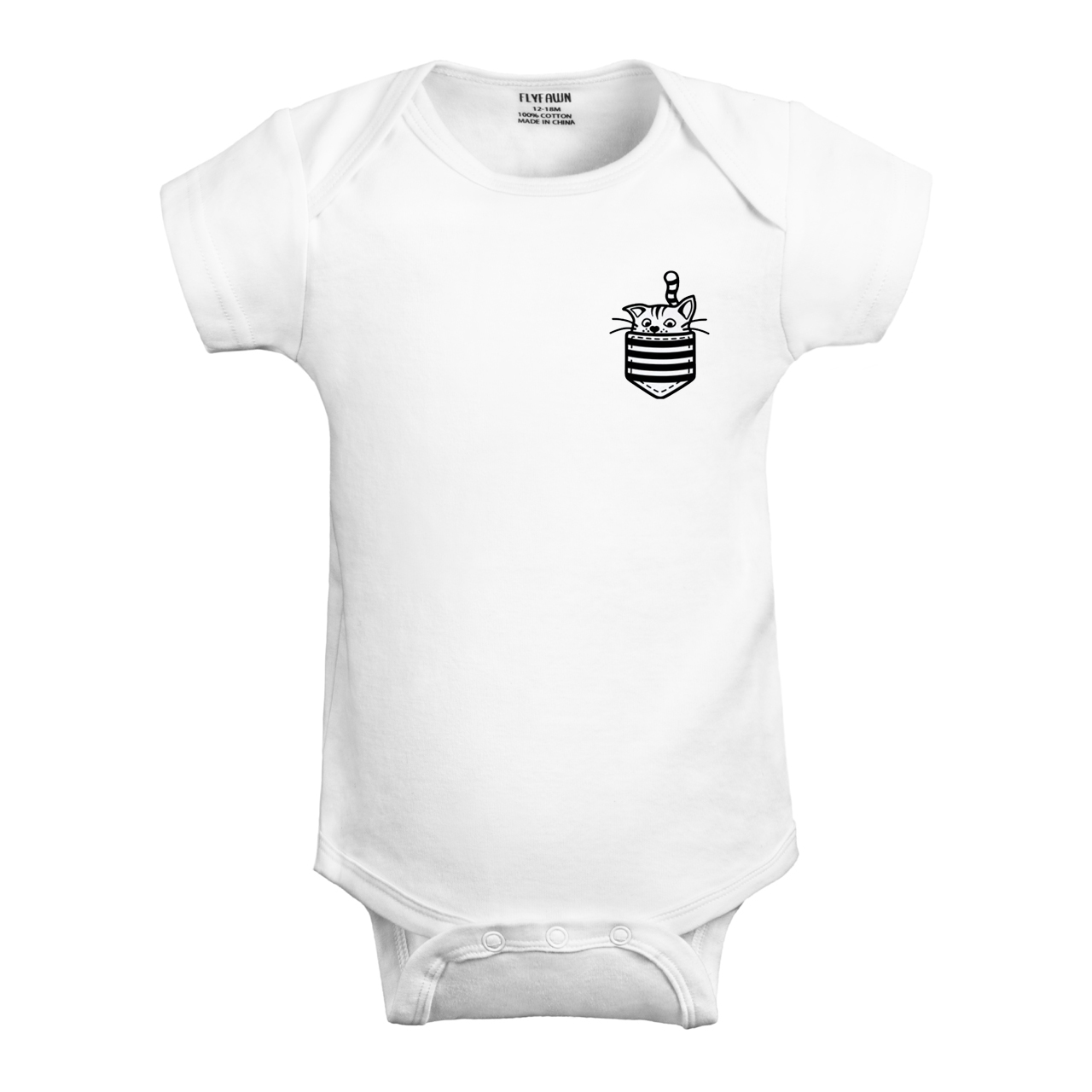 Pocket Cat,Baby Bodysuit