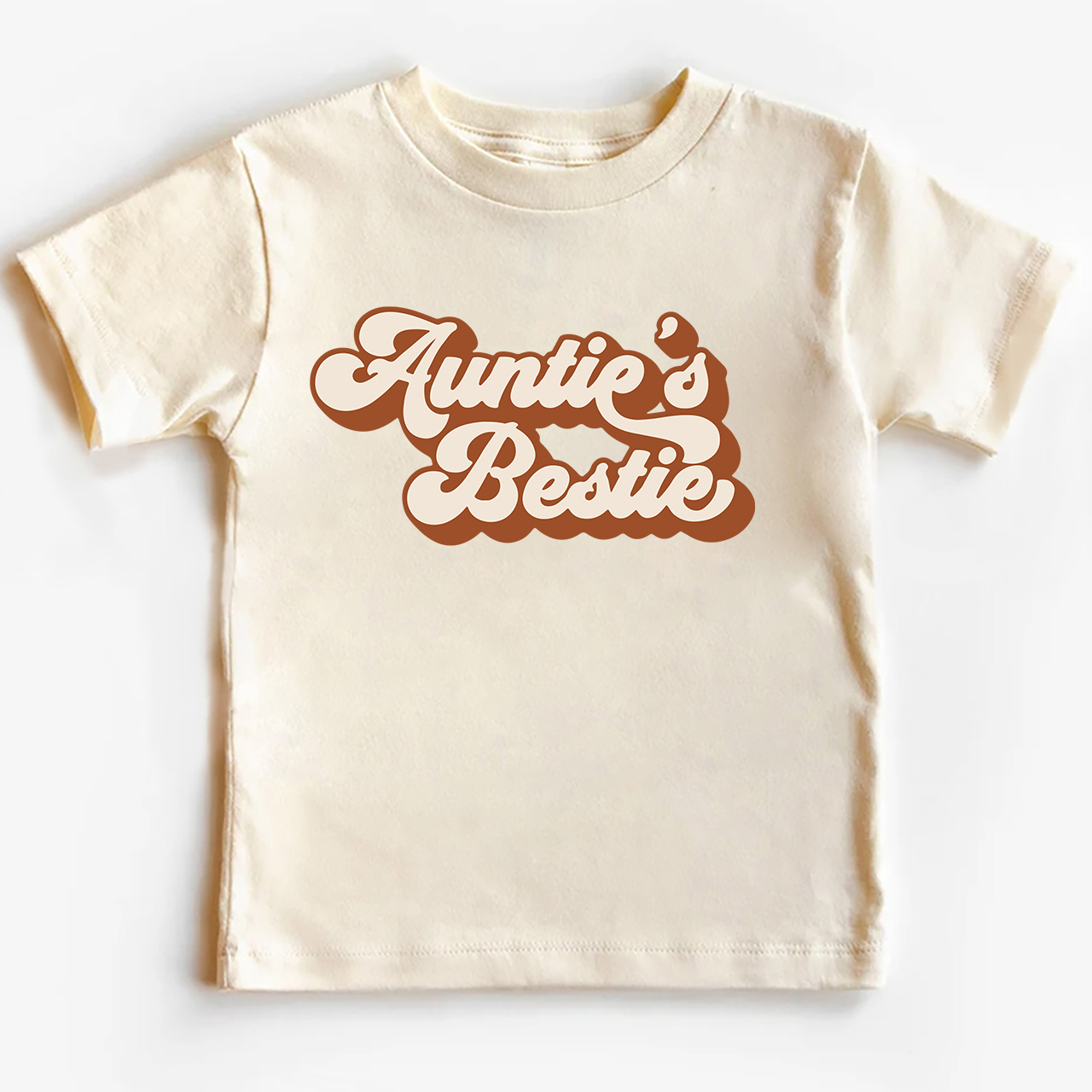 Auntie's Bestie Retro Natural Kids T-shirts