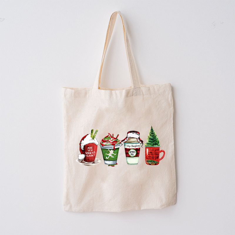 Coffee Cup Christmas Tote Bag