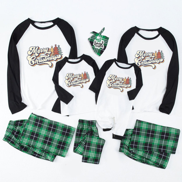 Vintage Merry Christmas Family Christmas Pajamas