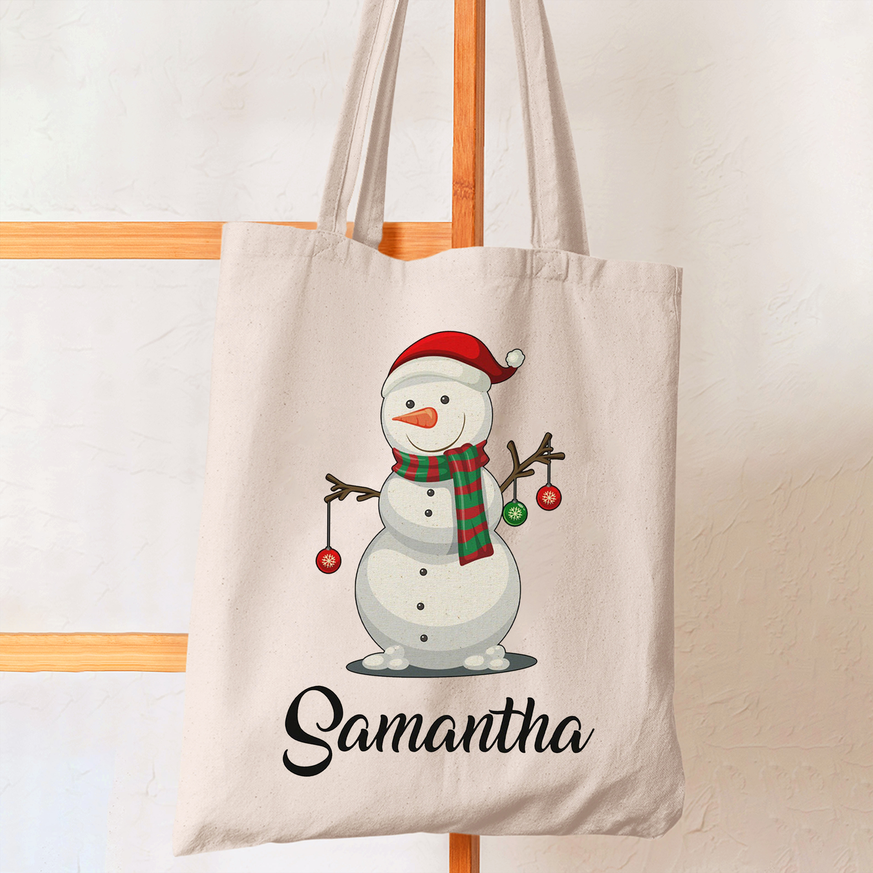 Celebrating Snowman Christmas Tote Bag