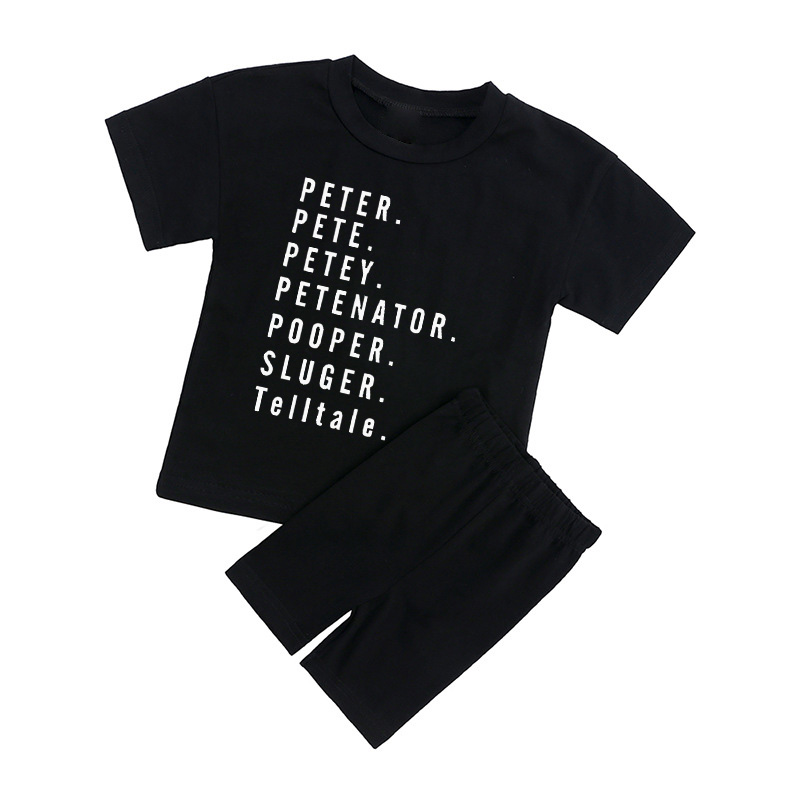 Nickname Toddler Custom Peach Boho Biker Shorts&Tee