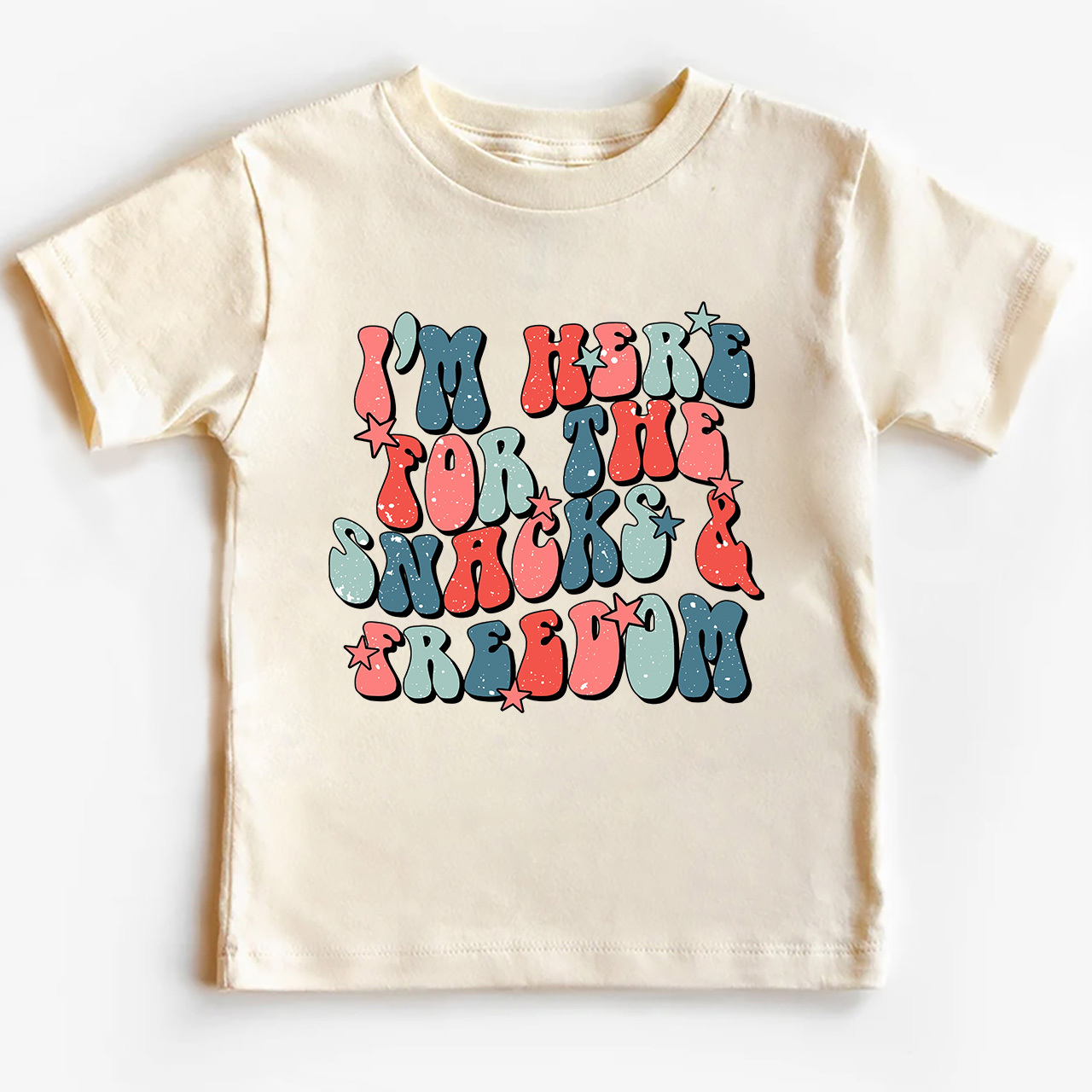 I'm Here For The Snacks&Freedom Independence Day Toddler Tees