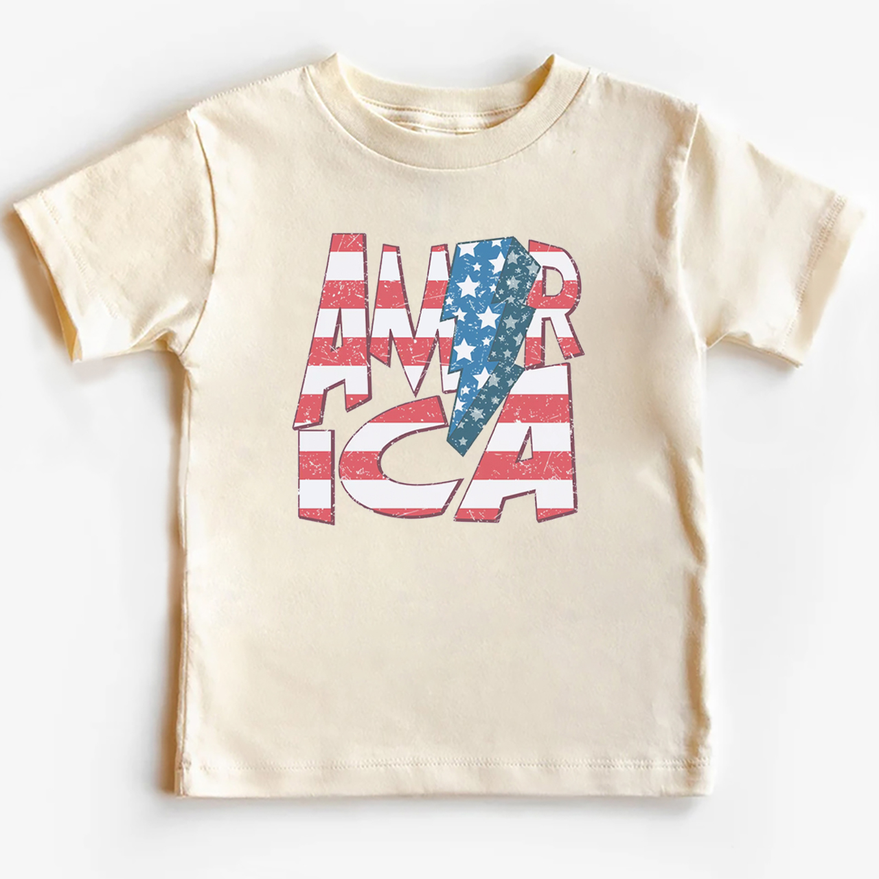 America Red Blue Flag Retro Toddler Tees