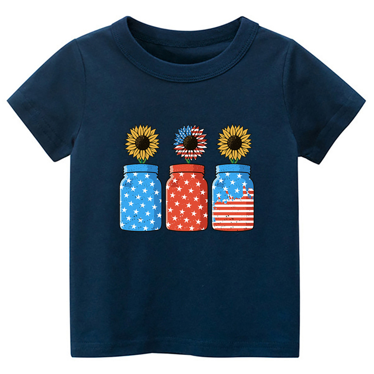 4th of July Sunflower Freedom Toddler Tees
