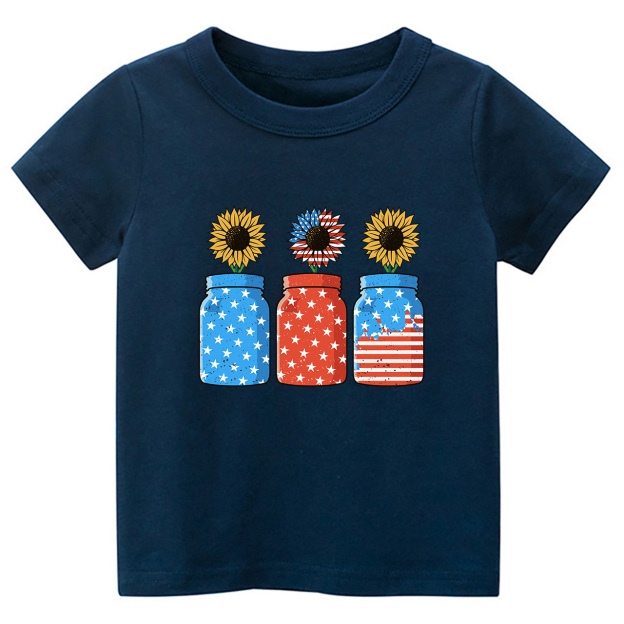 4th of July Sunflower Freedom Toddler Tees