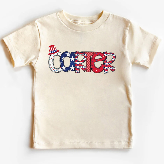 Personalized Name Fourth Of July Toddler Tees