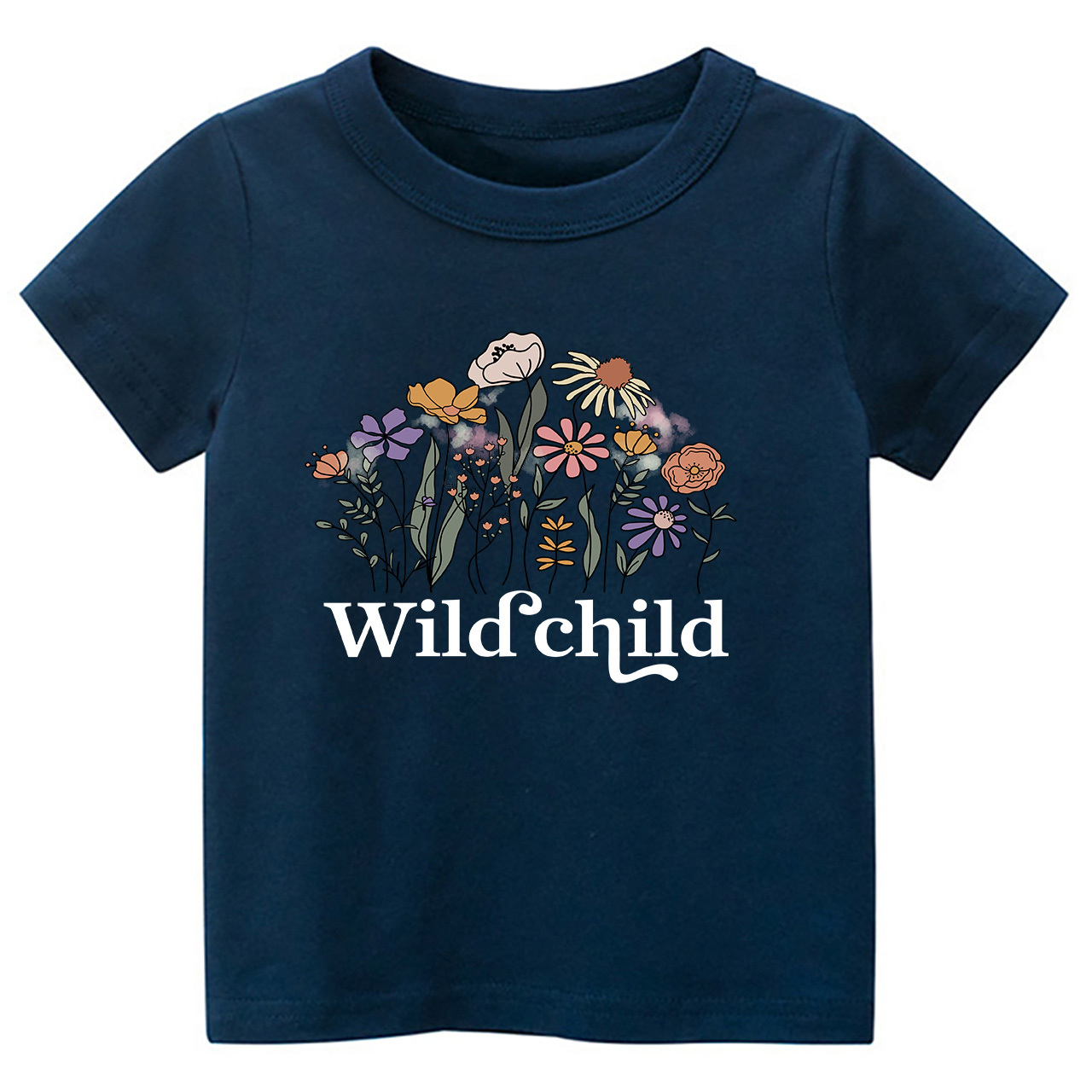 Wild Child Vintage Flowers Kids Shirts