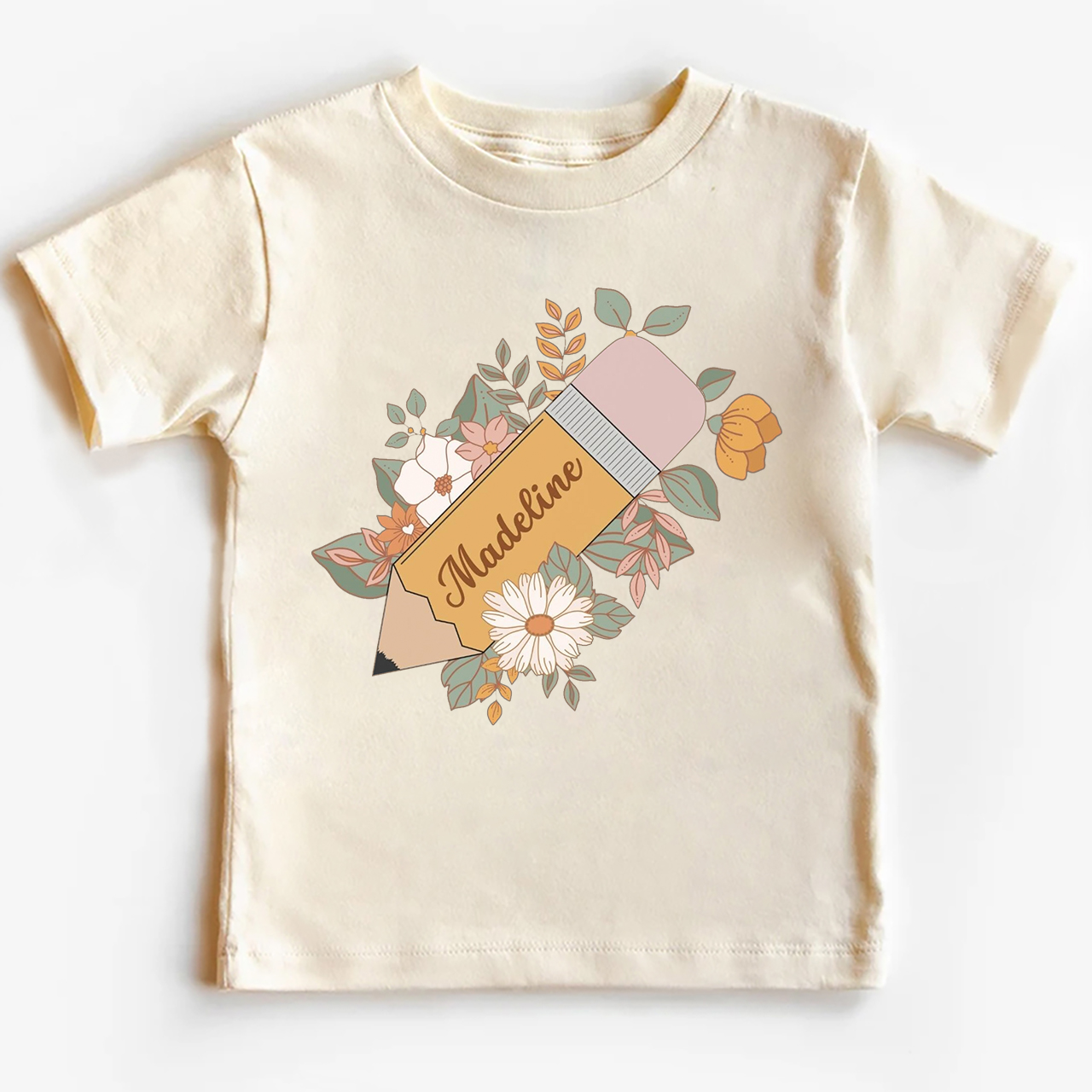 Personalized Retro Pencil Back To School Toddler Shirts