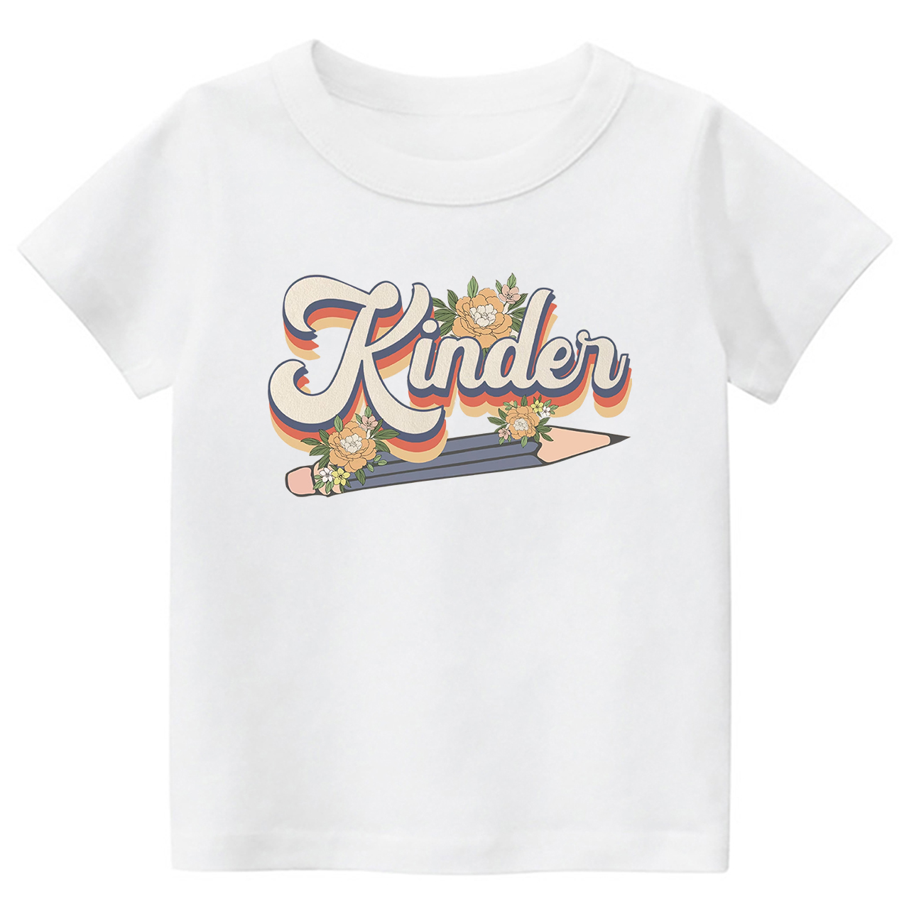 Floral Pencil Name Back To School Toddler Shirts