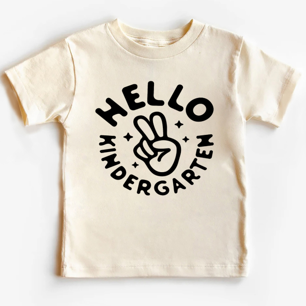 Hello Kindergarten Peace Sign Kids Shirts
