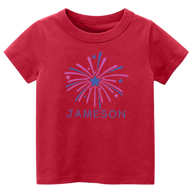 Custom Name Fireworks Toddler Shirt