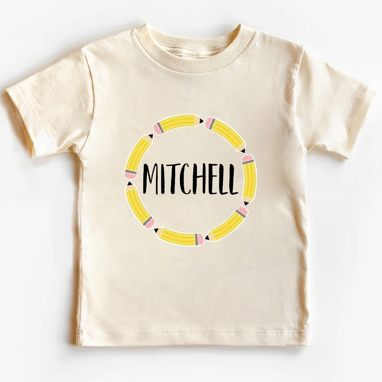 Personalized Pencil Circle School Retro Kids Shirts