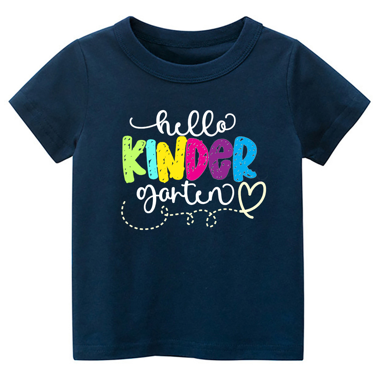 Hello Kindergarten - Hand Lettered School Shirt For Kids