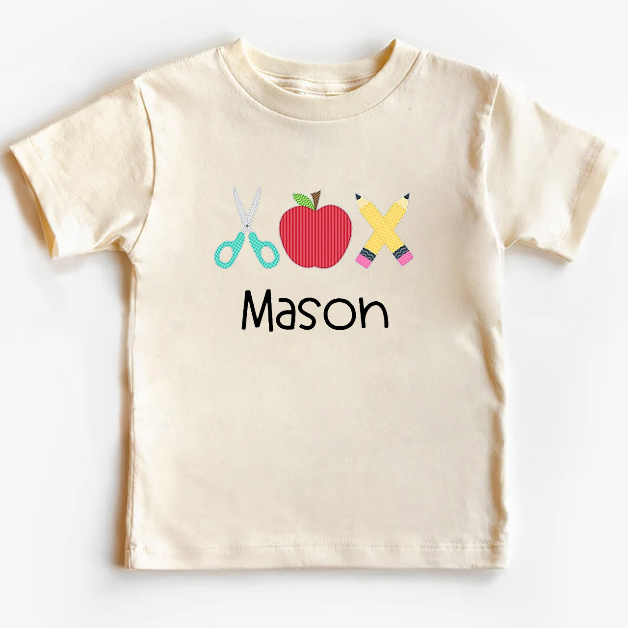 Personalized Back To School Scissors Apple Pencil Kids Shirt