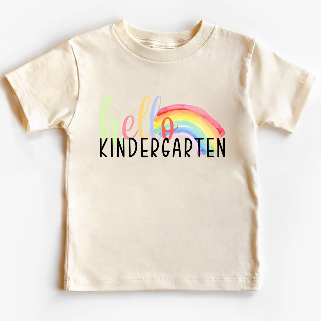 Hello Kindergarten Rainbow School Life Kids Shirts