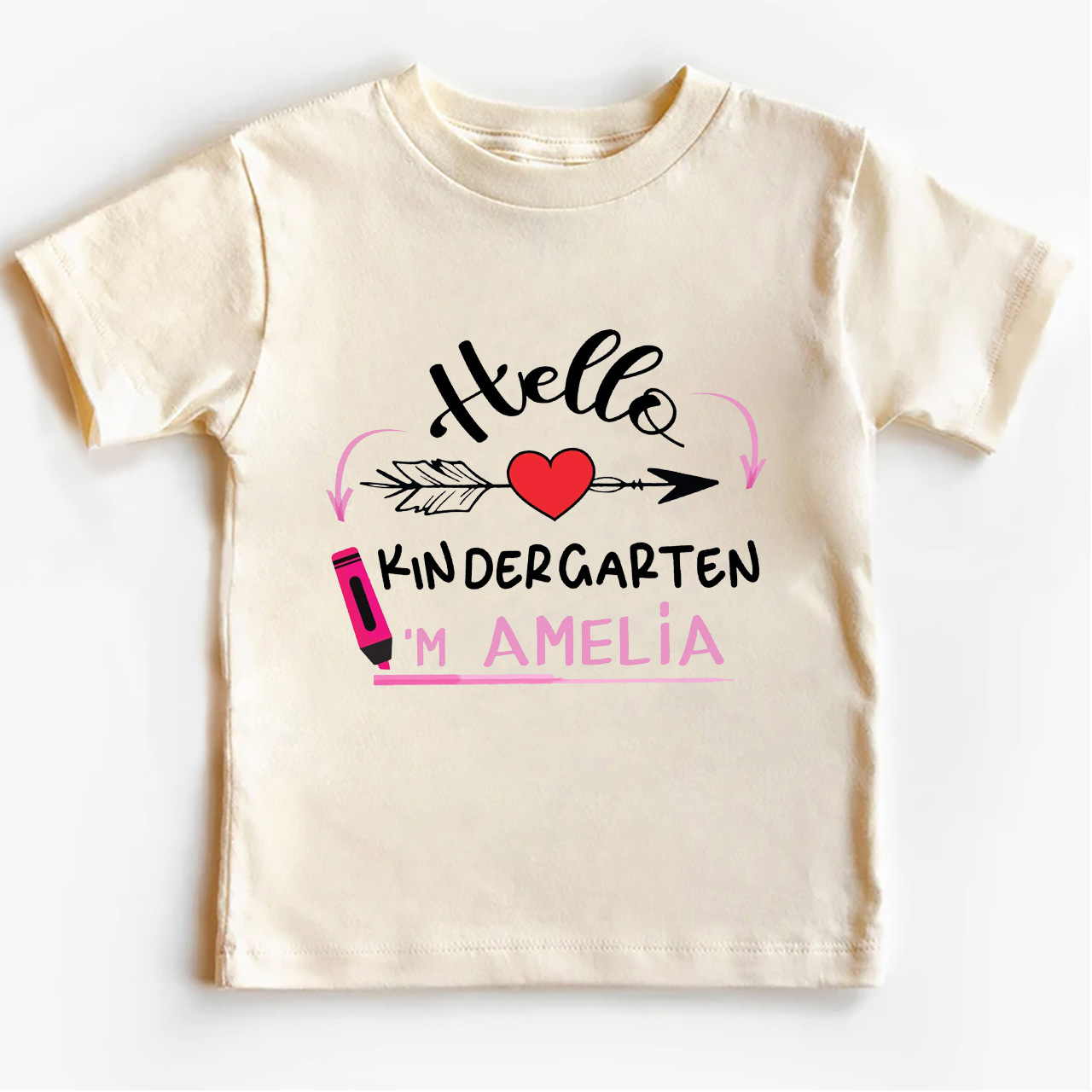 Personalized Name Hello Kindergarten School Kids T-shirts