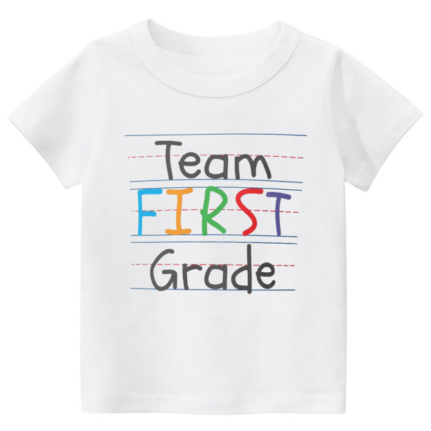 Team First Grade Back To School Kids T-shirts