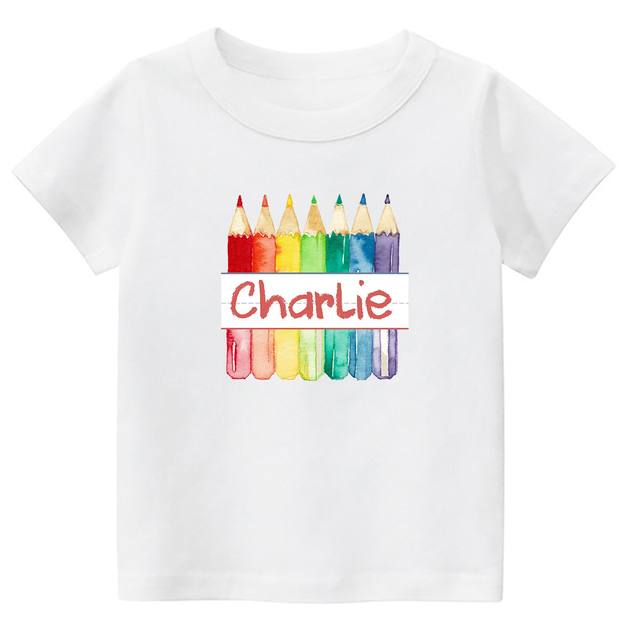 Personalized Crayon Name Back To School Kids T-shirts
