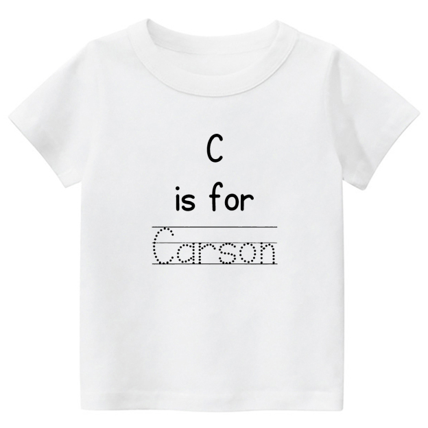 Personalized Alphabet Is For Name Back To School Kids T-shirts