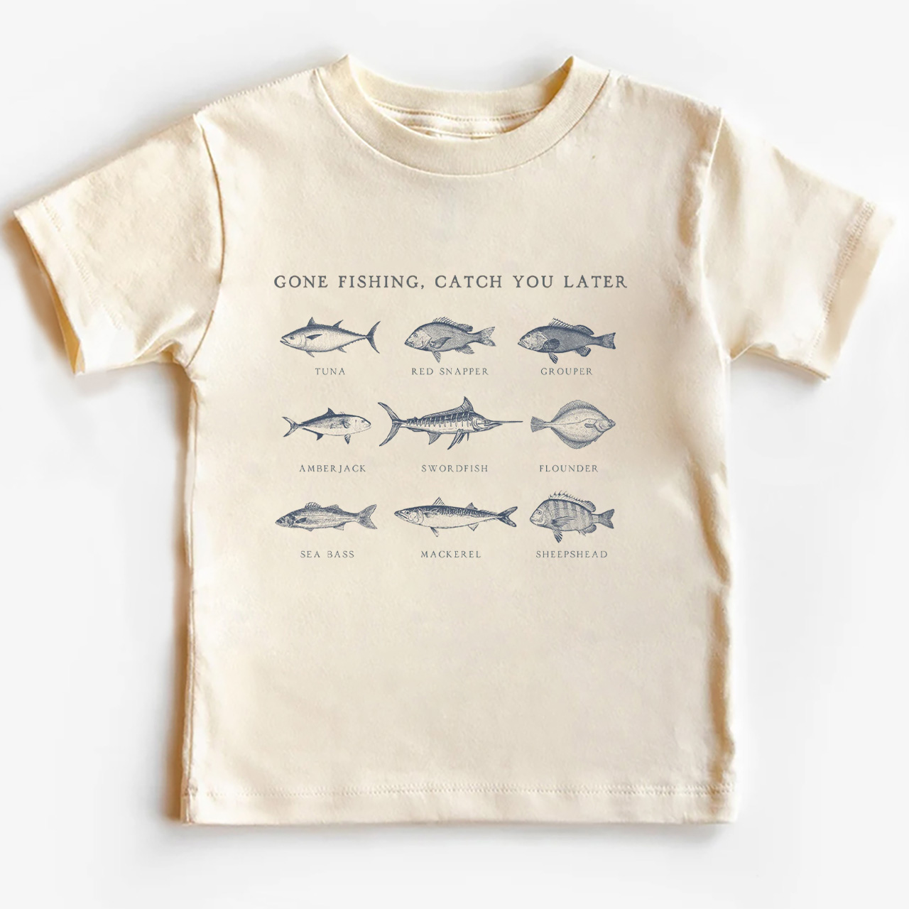 Cute Fishing Natural Kids Shirt