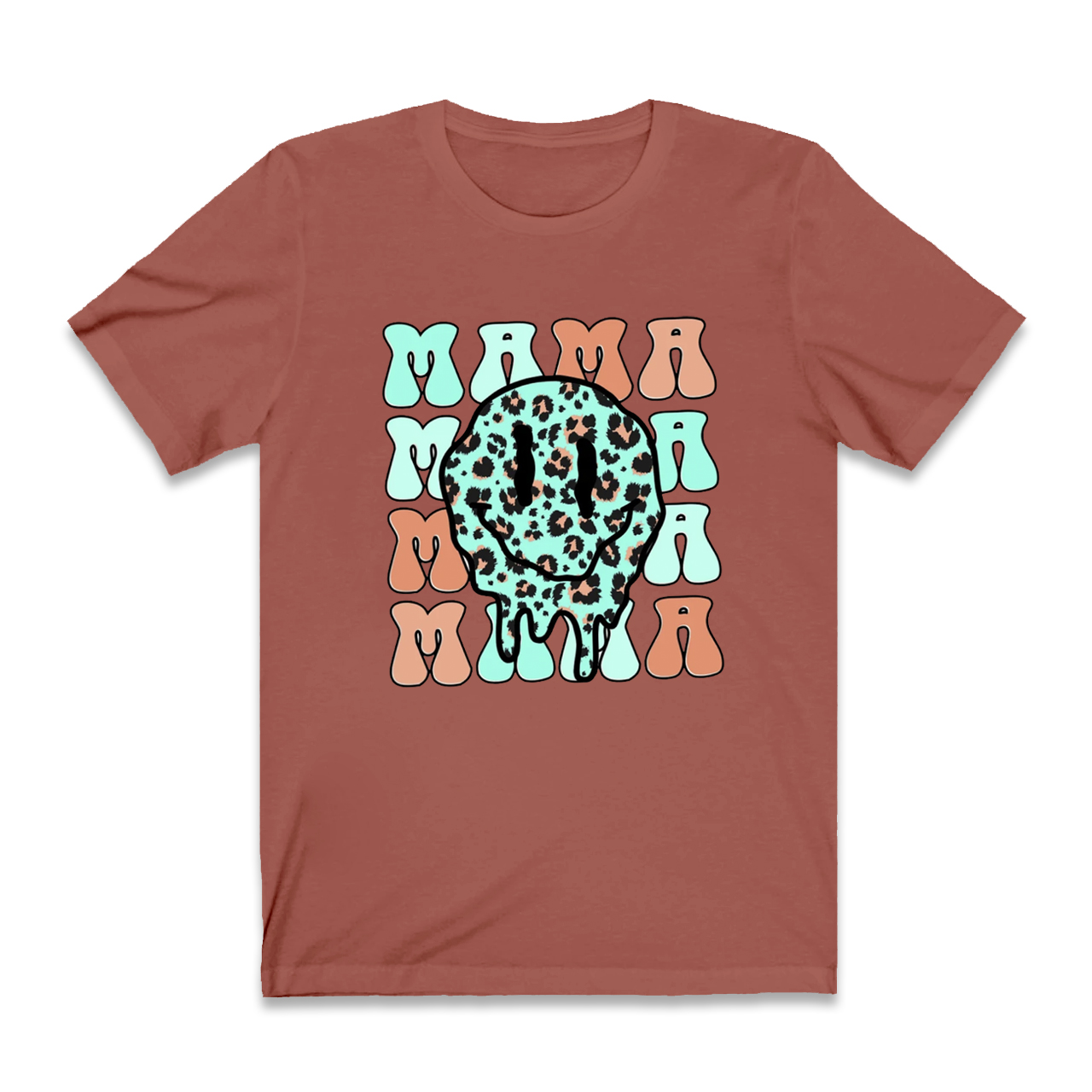Retro Smiley Face Collage Happy Mama Shirt