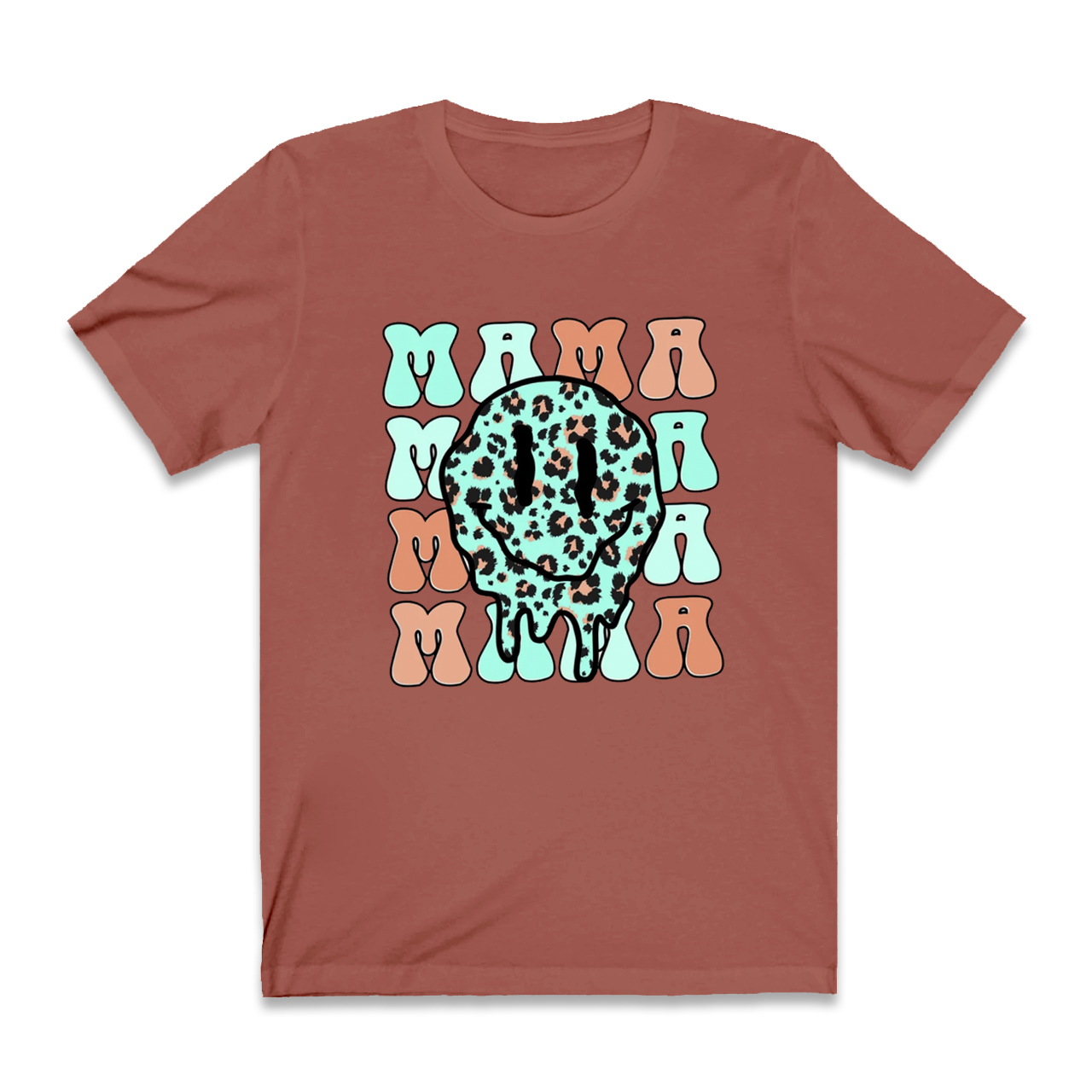 Retro Smiley Face Collage Happy Mama Shirt