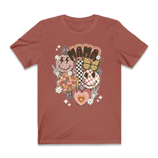 Retro Smiley Funny T-shirt For Mama