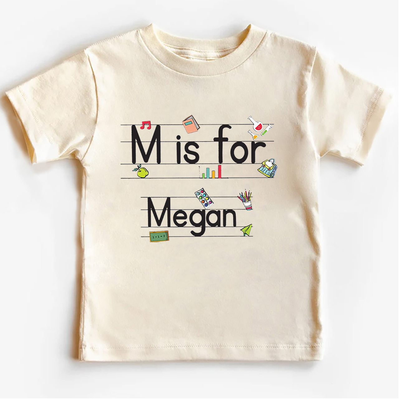 Cute Line Custom Name Back To School Tees