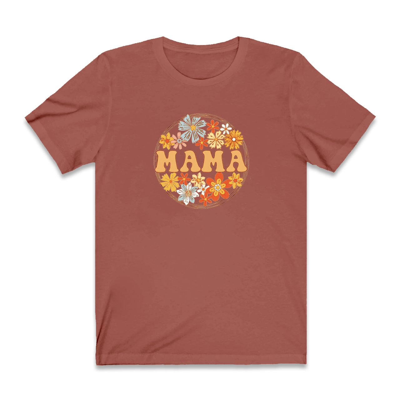 Retro Wild Flowers Mama Shirt Gift For Woman