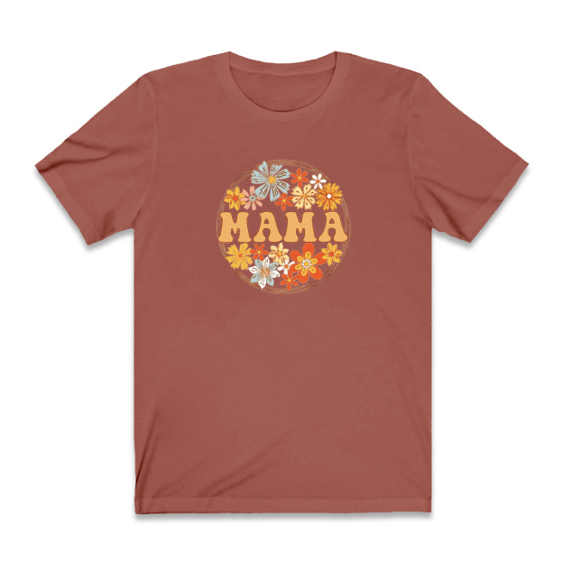 Retro Wild Flowers Mama Shirt Gift For Woman
