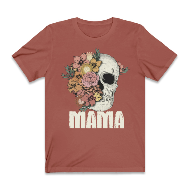 Floral Skull Fall Shirt For Mama