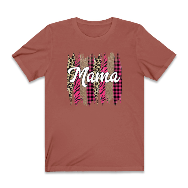 Leopard And Pink Plaid Mom Shirt