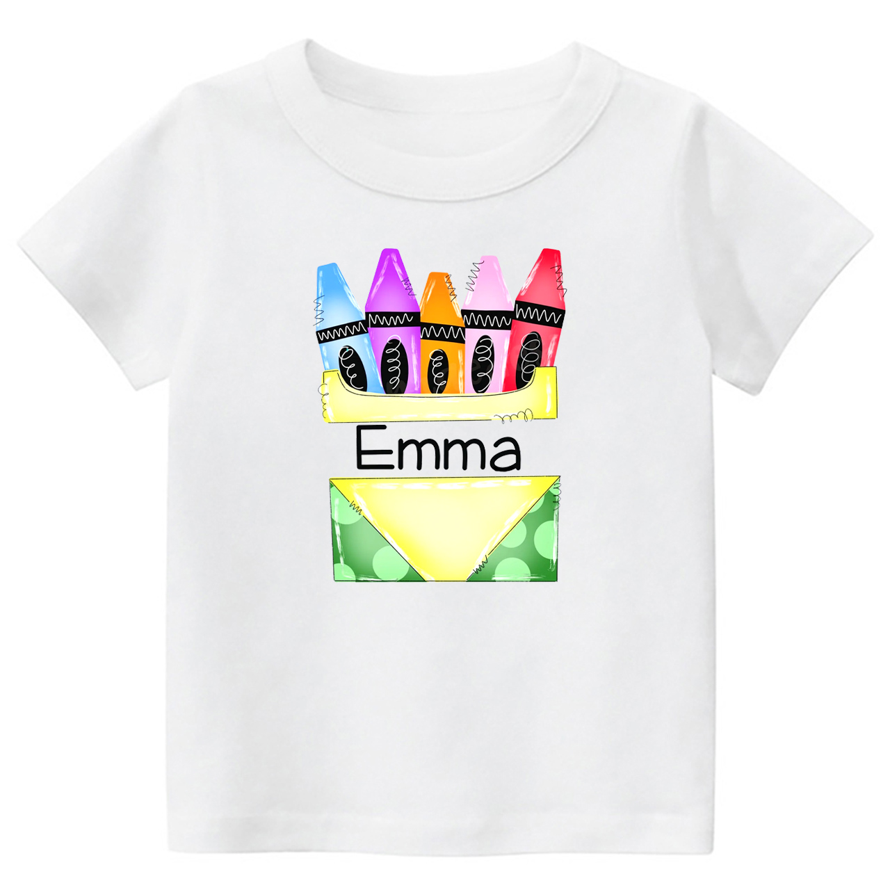 Back To School Kids Shirt-Personalized Crayon Name