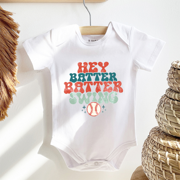 Hey Batter Batter Swing Baseball Bodysuit For Baby