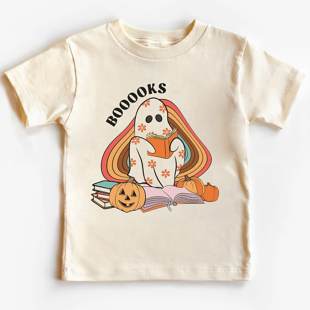 Retro Books Ghost Halloween Toddler Shirt