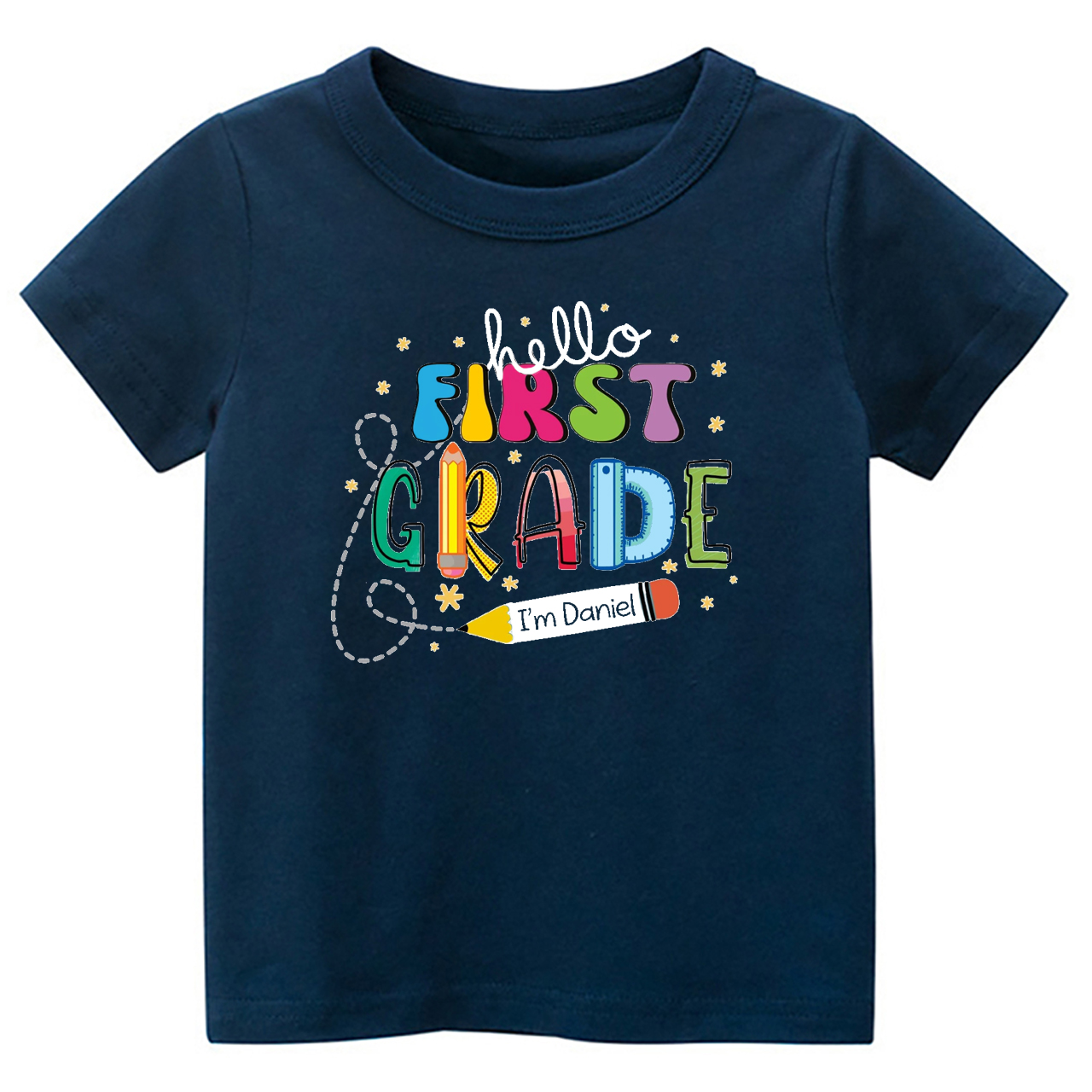 Hello First Grade I'm XXX Back To School Kids Shirt