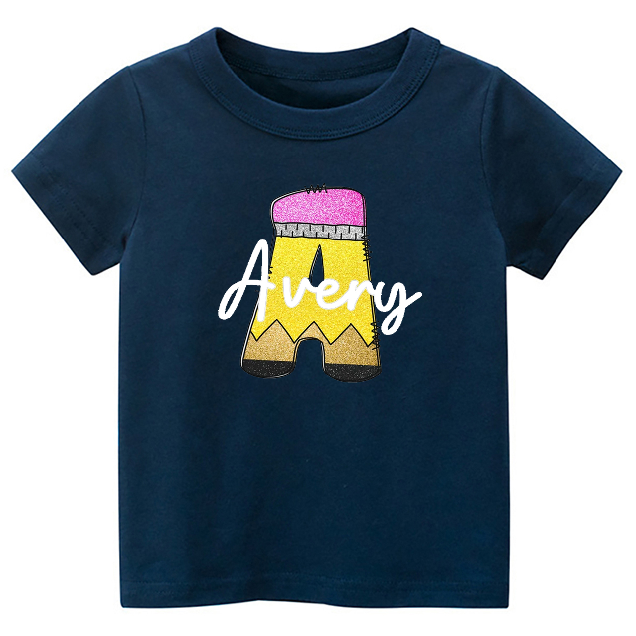 Monogram Pencil Back To School Kids Shirt