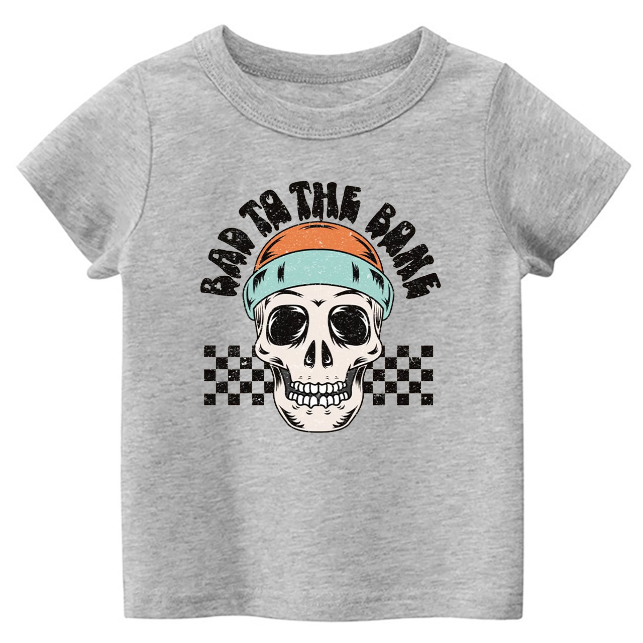 Bad To The Bone Skull Halloween Toddler Shirt
