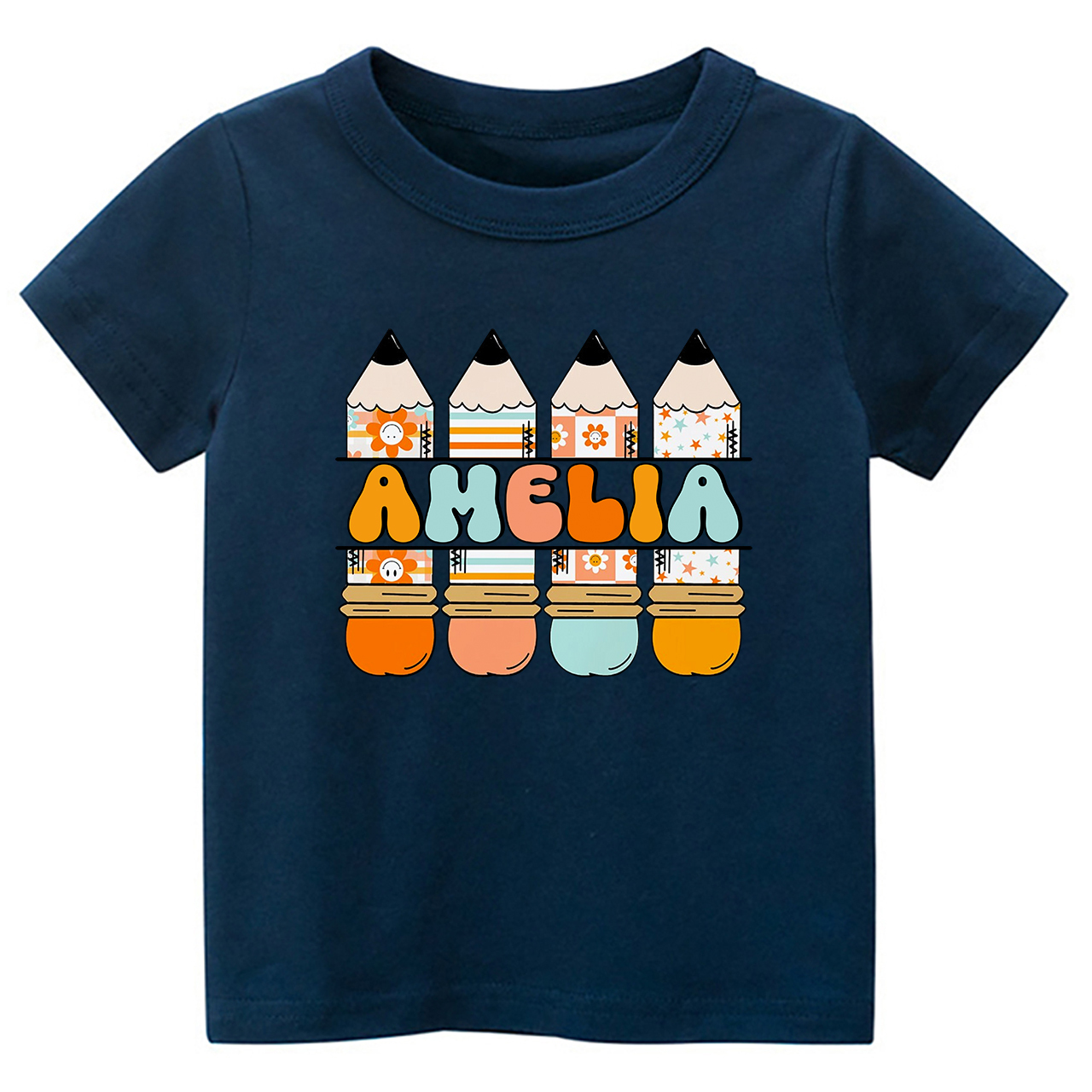 Personalized Pencil Kids Name Back To School Toddler Shirts