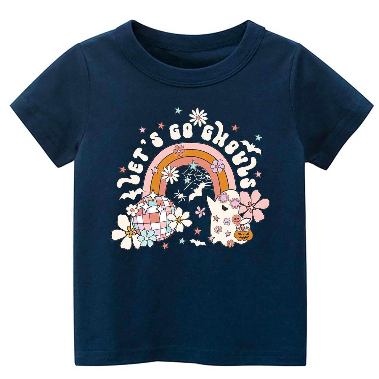 Let's Go Ghouls Retro Natural Toddler Shirt