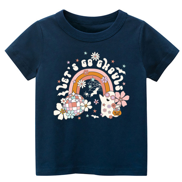 Let's Go Ghouls Retro Natural Toddler Shirt