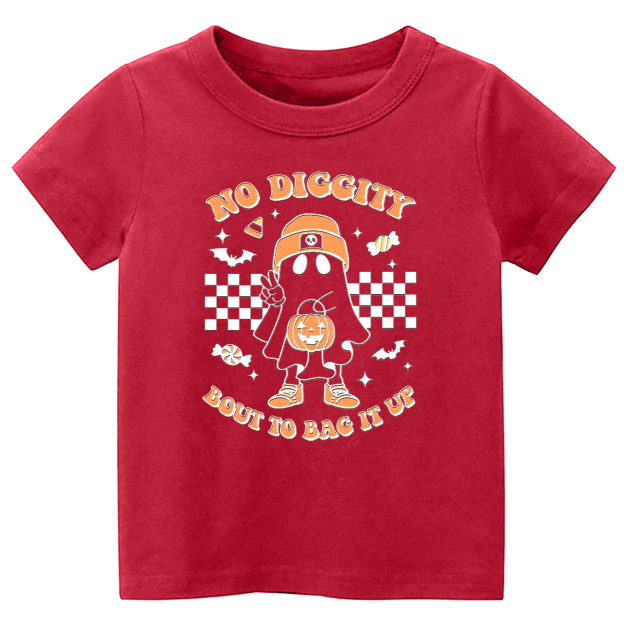 Halloween No Diggity Bout To Bag It Up Kids Shirt 