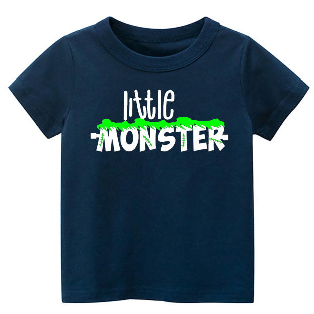 Halloween Little Monster With Green Scar Kids Shirt 