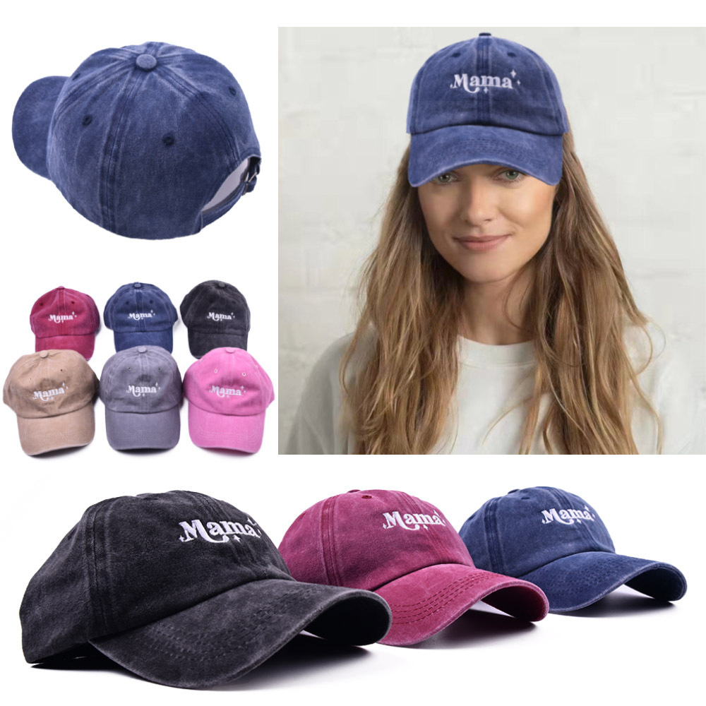 Star Print Mama Embroidered Baseball Cap