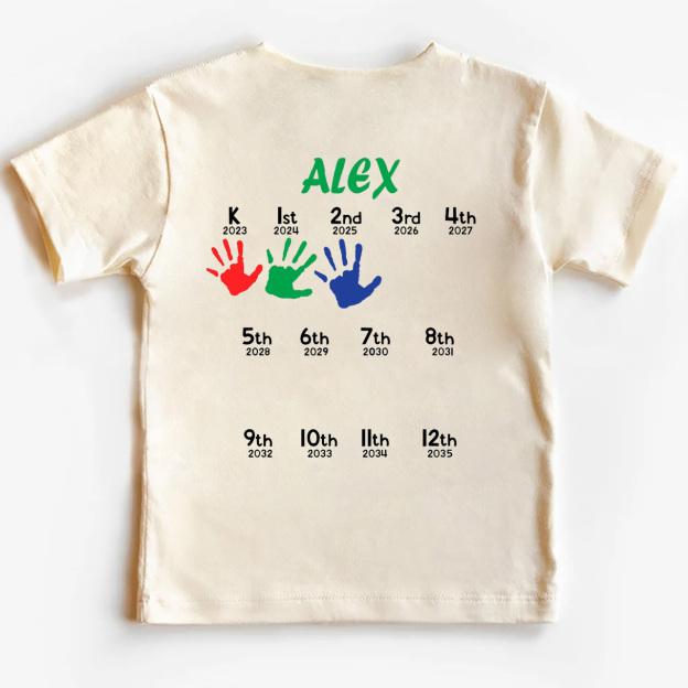 Hand Print-Class Of 2035 Personalized Shirts For School Kids