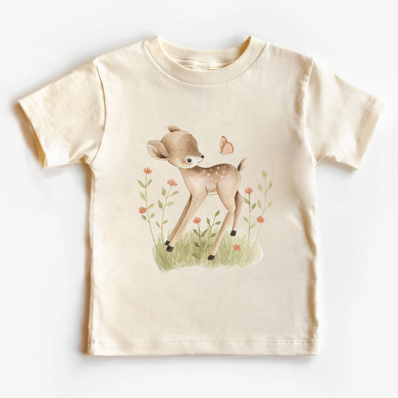 Deer And Butterfly Shirt For Kids
